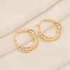 1 Pair Elegant Simple Style Solid Color Plating Inlay 304 Stainless Steel Pearl 18K Gold Plated Earrings