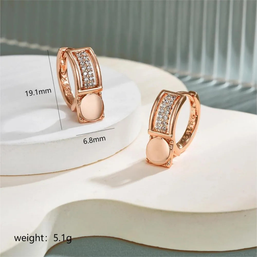 1 Pair Elegant Simple Style Solid Color Plating Inlay Copper Zircon K Gold Plated Drop Earrings