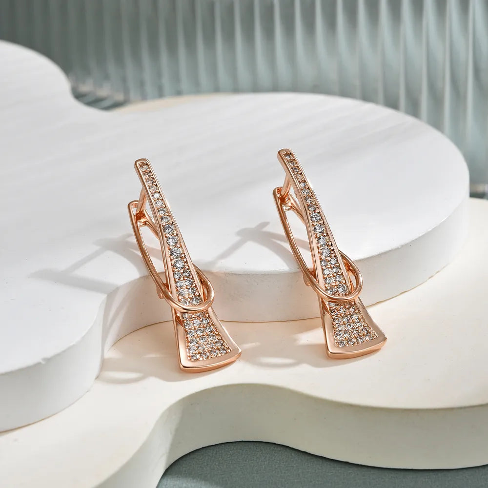 1 Pair Elegant Simple Style Solid Color Plating Inlay Copper Zircon K Gold Plated Drop Earrings