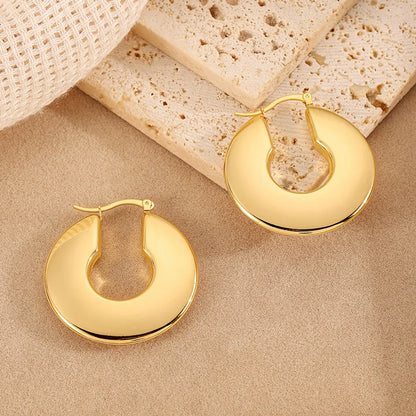 1 Pair Elegant Simple Style Solid Color Plating Titanium Steel Ear Clip