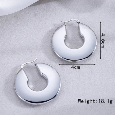 1 Pair Elegant Simple Style Solid Color Plating Titanium Steel Ear Clip