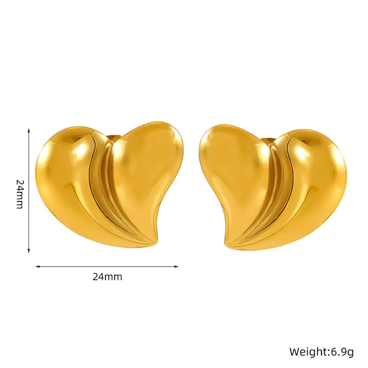 1 Pair Elegant Simple Style Solid Color Round Lingge Plating 304 Stainless Steel 18K Gold Plated Ear Studs