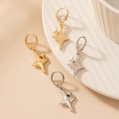 1 Pair Elegant Simple Style Star Alloy Copper Zinc Drop Earrings