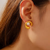 1 Pair Elegant Simple Style Streetwear C Shape Round Plating Inlay 304 Stainless Steel Artificial Pearls Ear Studs
