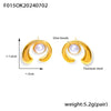 1 Pair Elegant Simple Style Streetwear C Shape Round Plating Inlay 304 Stainless Steel Artificial Pearls Ear Studs
