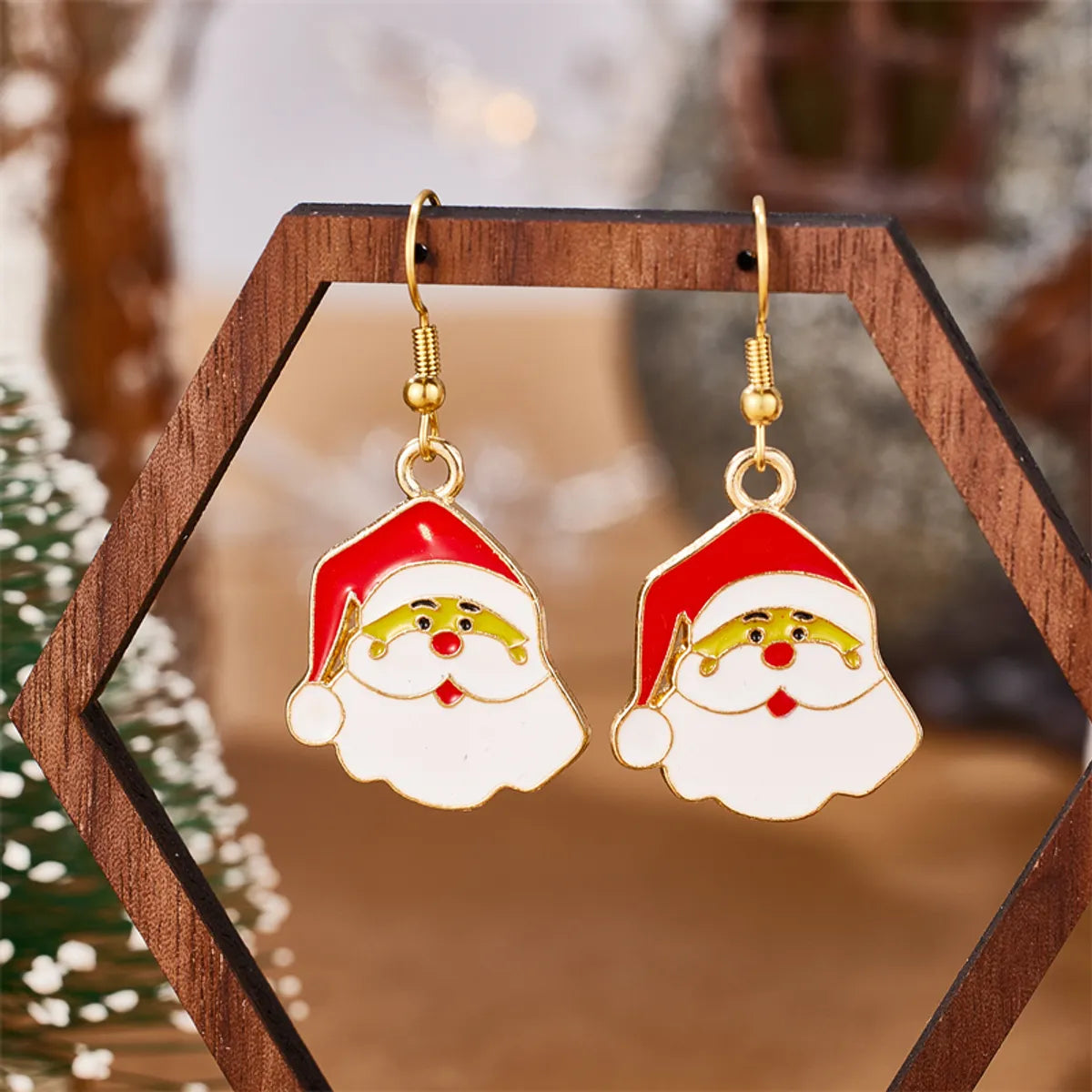 1 Pair Elegant Simple Style Streetwear Santa Claus 304 Stainless Steel 18K Gold Plated Drop Earrings