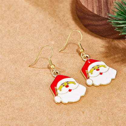 1 Pair Elegant Simple Style Streetwear Santa Claus 304 Stainless Steel 18K Gold Plated Drop Earrings