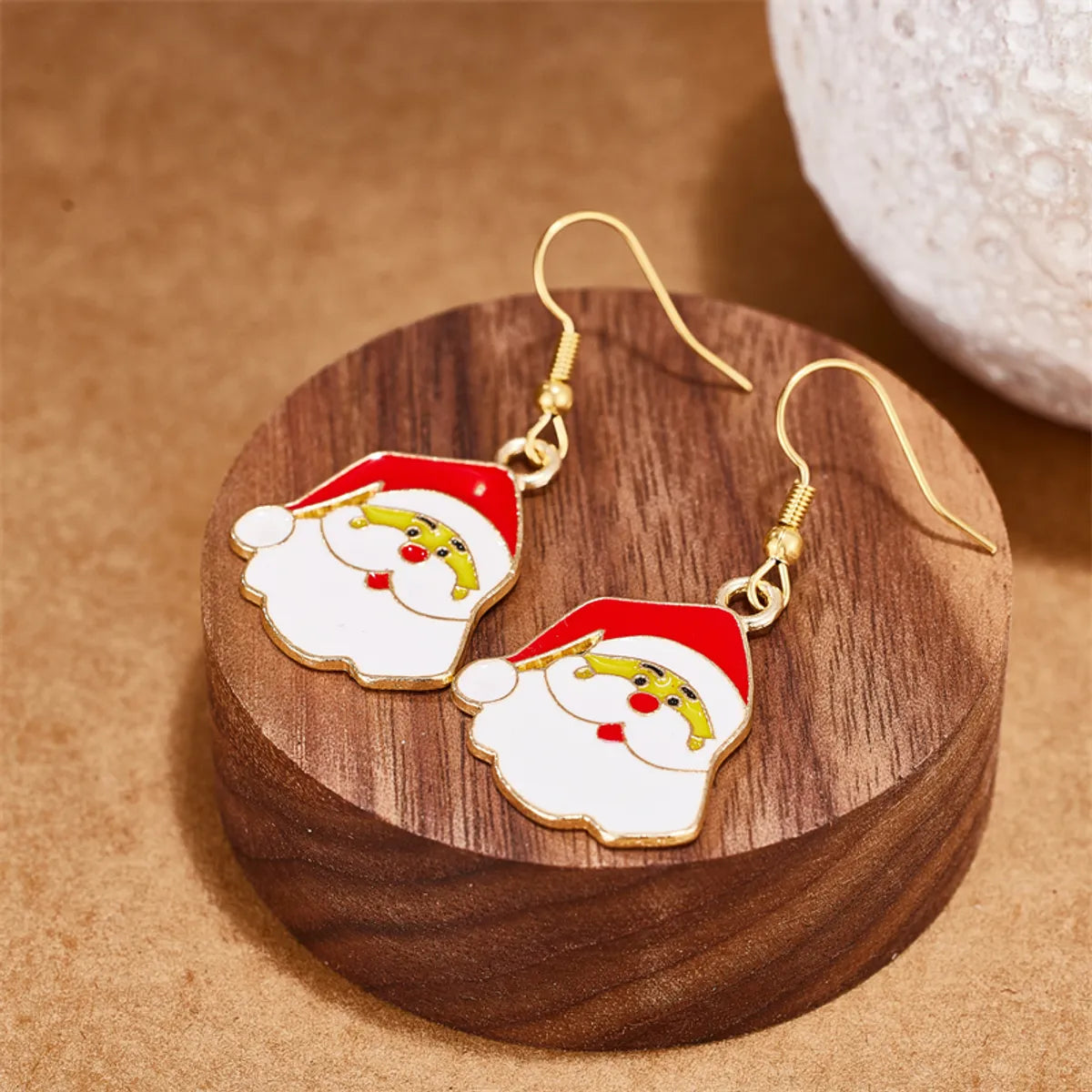 1 Pair Elegant Simple Style Streetwear Santa Claus 304 Stainless Steel 18K Gold Plated Drop Earrings