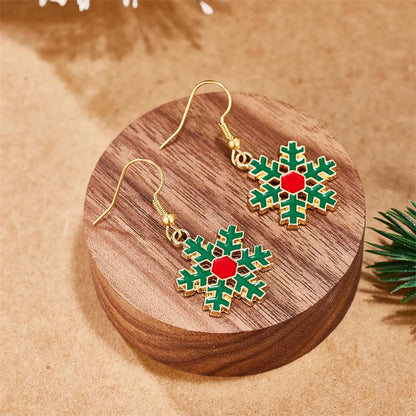 1 Pair Elegant Simple Style Streetwear Snowflake 304 Stainless Steel 18K Gold Plated Drop Earrings