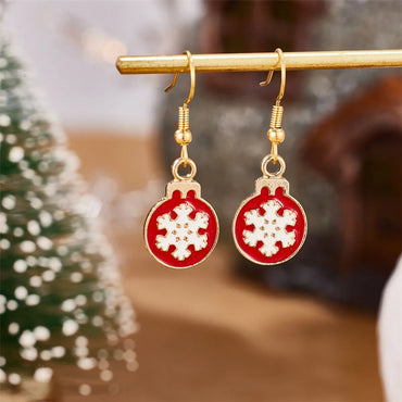 1 Pair Elegant Simple Style Streetwear Snowflake 304 Stainless Steel 18K Gold Plated Drop Earrings