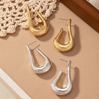 1 Pair Elegant Simple Style U Shape Plating Arylic 14k Gold Plated Silver Plated Drop Earrings