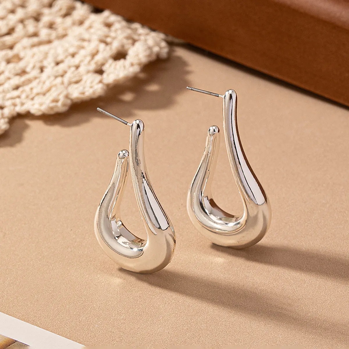 1 Pair Elegant Simple Style U Shape Plating Arylic 14k Gold Plated Silver Plated Drop Earrings