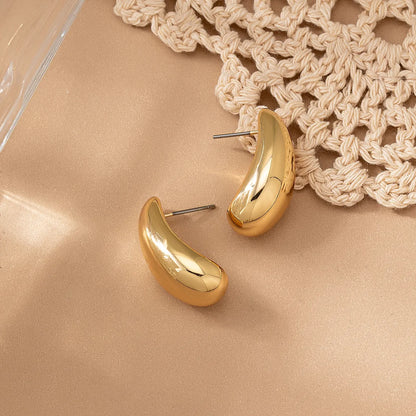 1 Pair Elegant Simple Style Water Droplets Arylic 14K Gold Plated Ear Studs