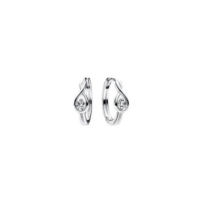 1 Pair Elegant Simple Style Water Droplets Heart Shape Plating Sterling Silver Zircon Ear Studs