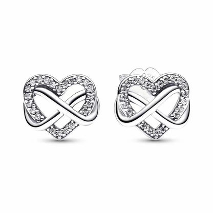 1 Pair Elegant Simple Style Water Droplets Heart Shape Plating Sterling Silver Zircon Ear Studs