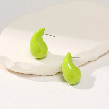 1 Pair Elegant Simple Style Water Droplets Polishing Arylic Ear Studs