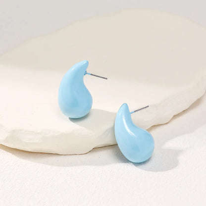 1 Pair Elegant Simple Style Water Droplets Polishing Arylic Ear Studs