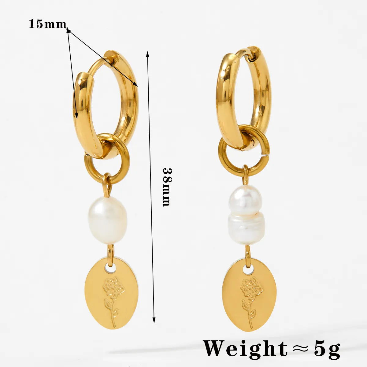 1 Pair Elegant Solid Color 304 Stainless Steel No Inlaid 16K Gold Plated White Gold Plated Gold Plated Drop Earrings