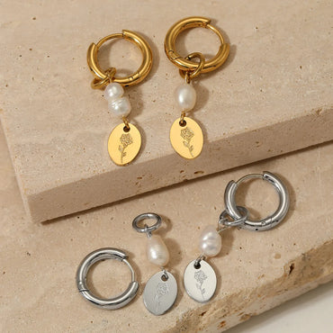 1 Pair Elegant Solid Color 304 Stainless Steel No Inlaid 16K Gold Plated White Gold Plated Gold Plated Drop Earrings