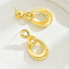 1 Pair Elegant Solid Color Copper 18K Gold Plated Drop Earrings
