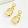 1 Pair Elegant Solid Color Copper 18K Gold Plated Drop Earrings