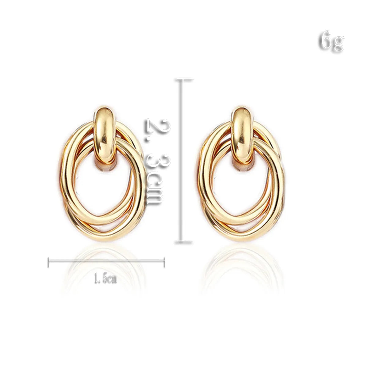 1 Pair Elegant Solid Color Hollow Out Alloy Ear Studs