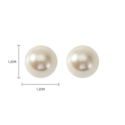 1 Pair Elegant Solid Color Inlay Artificial Pearl Artificial Pearls Ear Studs