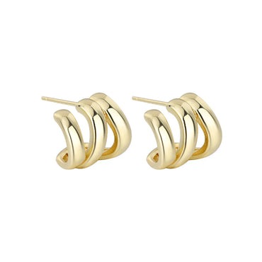 1 Pair Elegant Solid Color Plating Copper Ear Studs