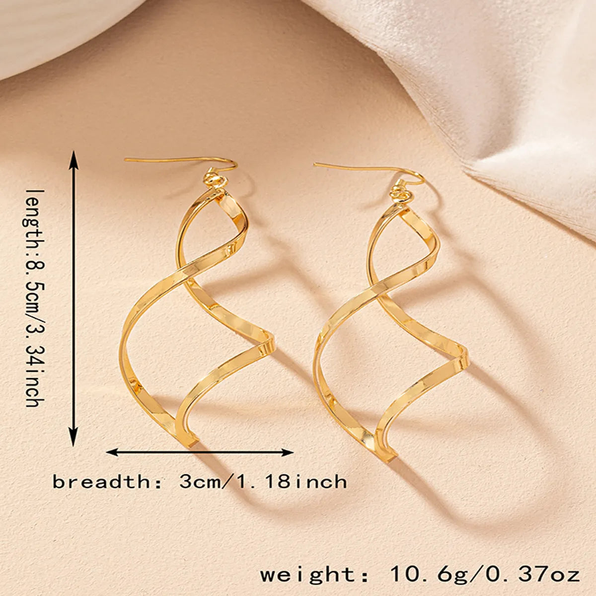 1 Pair Elegant Solid Color Plating Hollow Out Ferroalloy Gold Plated Drop Earrings