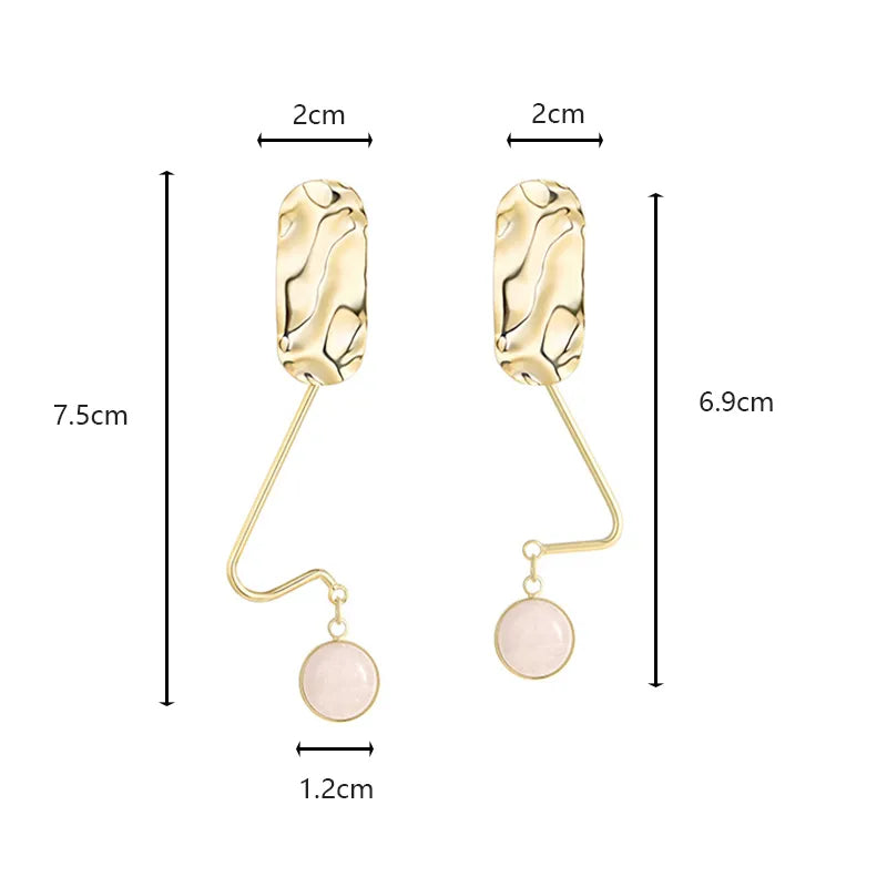 1 Pair Elegant Solid Color Plating Inlay Copper Natural Stone Silver Plated Ear Hook