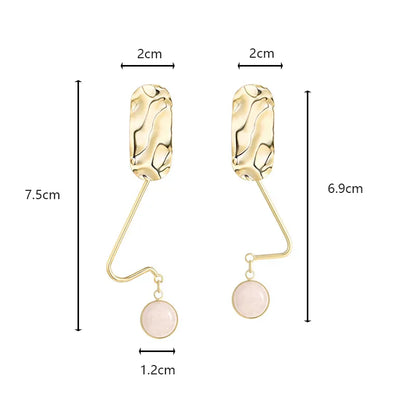 1 Pair Elegant Solid Color Plating Inlay Copper Natural Stone Silver Plated Ear Hook