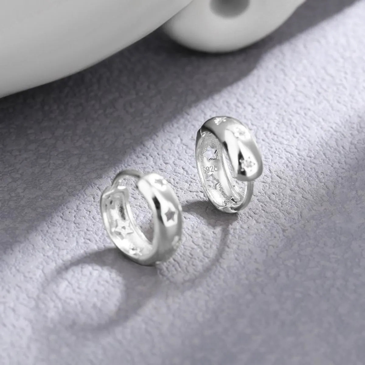 1 Pair Elegant Star Plating Inlay Sterling Silver Zircon Earrings