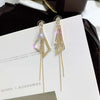 1 Pair Elegant Star Tassel Heart Shape Inlay Alloy Artificial Pearls Rhinestones Glass Earrings