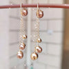 1 Pair Elegant Star Tassel Heart Shape Inlay Alloy Artificial Pearls Rhinestones Glass Earrings