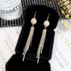 1 Pair Elegant Star Tassel Heart Shape Inlay Alloy Artificial Pearls Rhinestones Glass Earrings