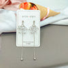 1 Pair Elegant Star Tassel Heart Shape Inlay Alloy Artificial Pearls Rhinestones Glass Earrings