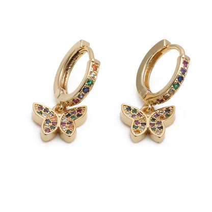 1 Pair Elegant Streetwear Butterfly Bow Knot Plating Inlay Copper Rhinestones Ear Studs