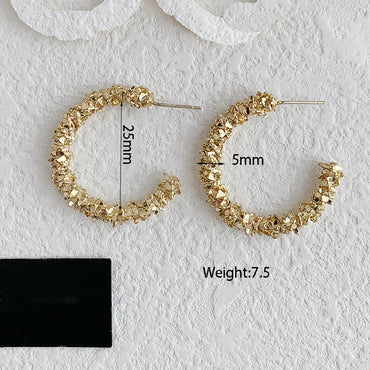 1 Pair Elegant Streetwear C Shape Alloy Gold Plated Ear Studs