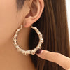 1 Pair Elegant Streetwear Circle Bamboo Joint Iron Hoop Earrings