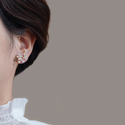 1 Pair Elegant Streetwear Flower Alloy Drop Earrings