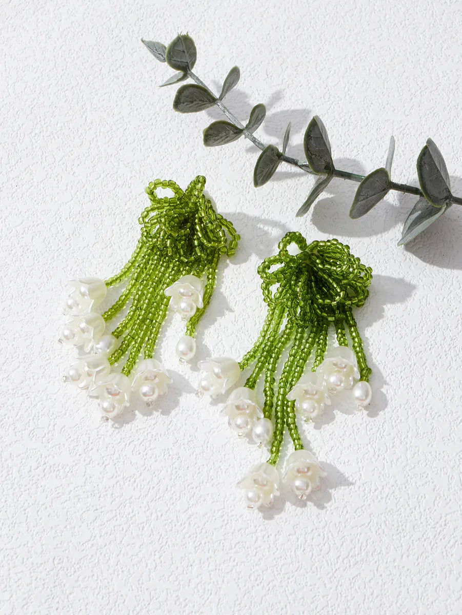 1 Pair Elegant Streetwear Flower Arylic Drop Earrings