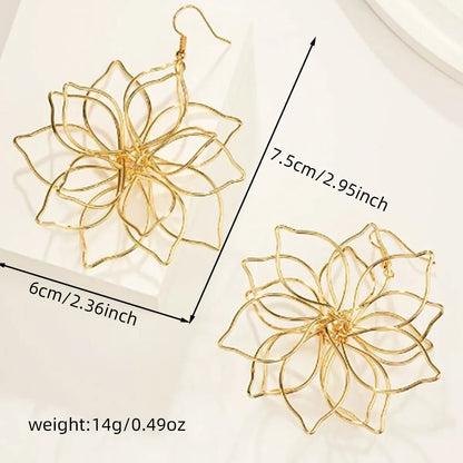 1 Pair Elegant Streetwear Flower Hollow Out Inlay Ferroalloy Zinc Alloy Artificial Pearls Drop Earrings