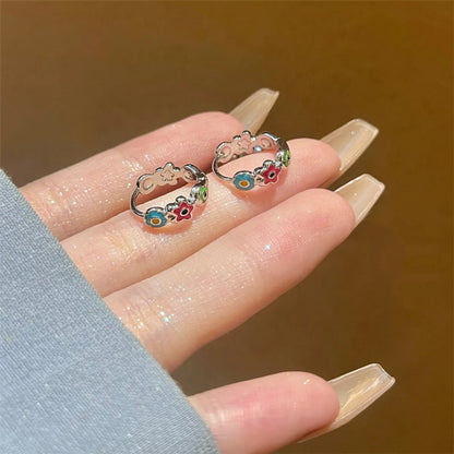 1 Pair Elegant Streetwear Geometric Devil'S Eye Plating Alloy Earrings