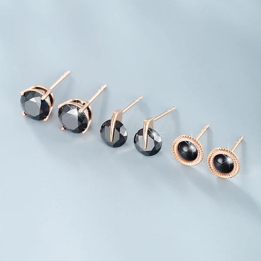 1 Pair Elegant Xuping Streetwear Geometric Plating Inlay Copper Zircon 18k Gold Plated Ear Studs