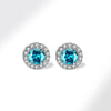 1 Pair Elegant Streetwear Geometric Plating Inlay Sterling Silver Birthstone Zircon Ear Studs