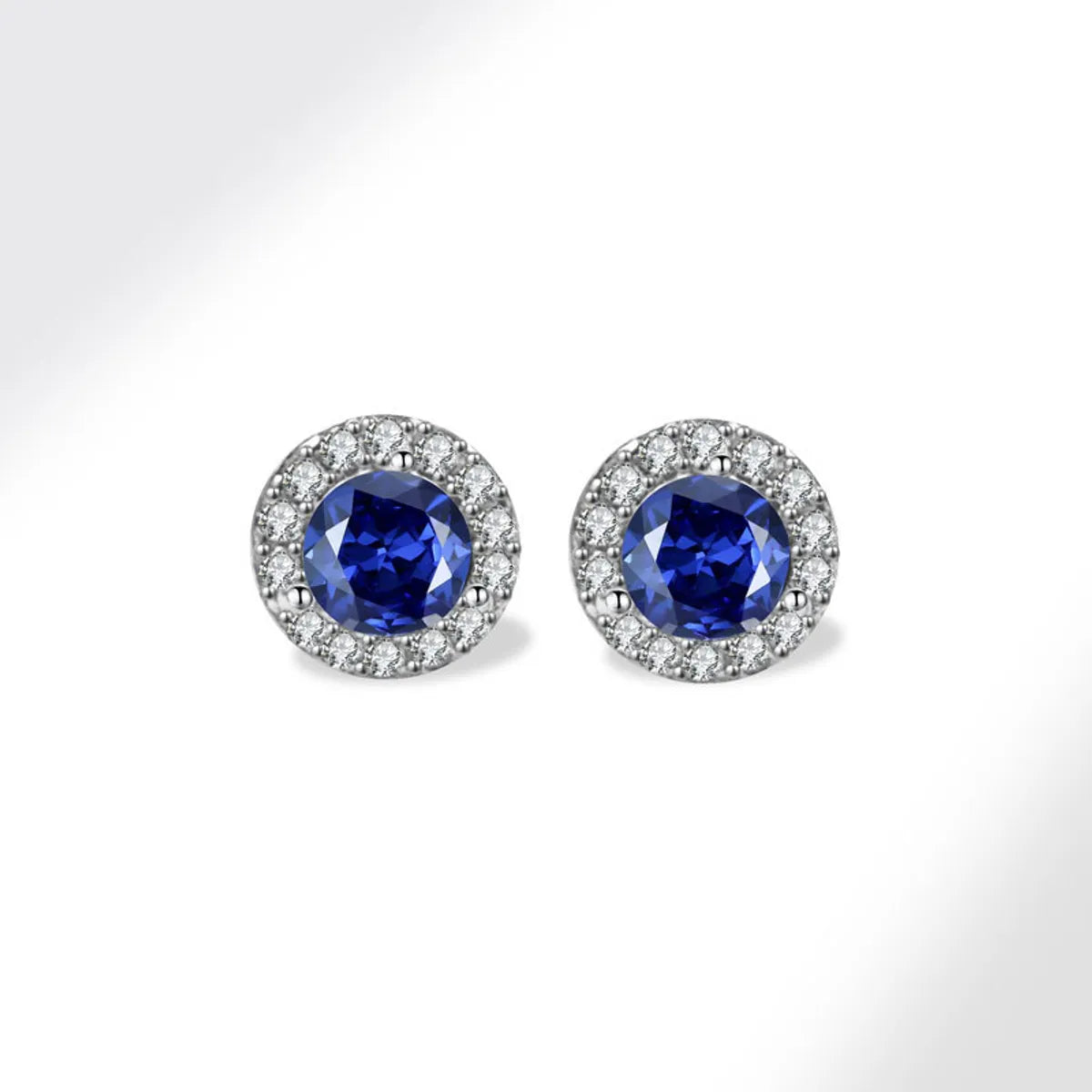 1 Pair Elegant Streetwear Geometric Plating Inlay Sterling Silver Birthstone Zircon Ear Studs