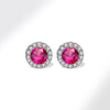 1 Pair Elegant Streetwear Geometric Plating Inlay Sterling Silver Birthstone Zircon Ear Studs