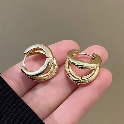 1 Pair Elegant Streetwear Geometric Round Water Droplets Plating Inlay Alloy Rhinestones Hoop Earrings Ear Studs