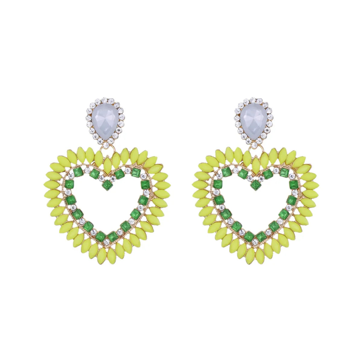 1 Pair Elegant Streetwear Heart Shape Alloy Drop Earrings