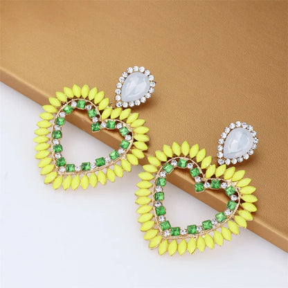 1 Pair Elegant Streetwear Heart Shape Alloy Drop Earrings